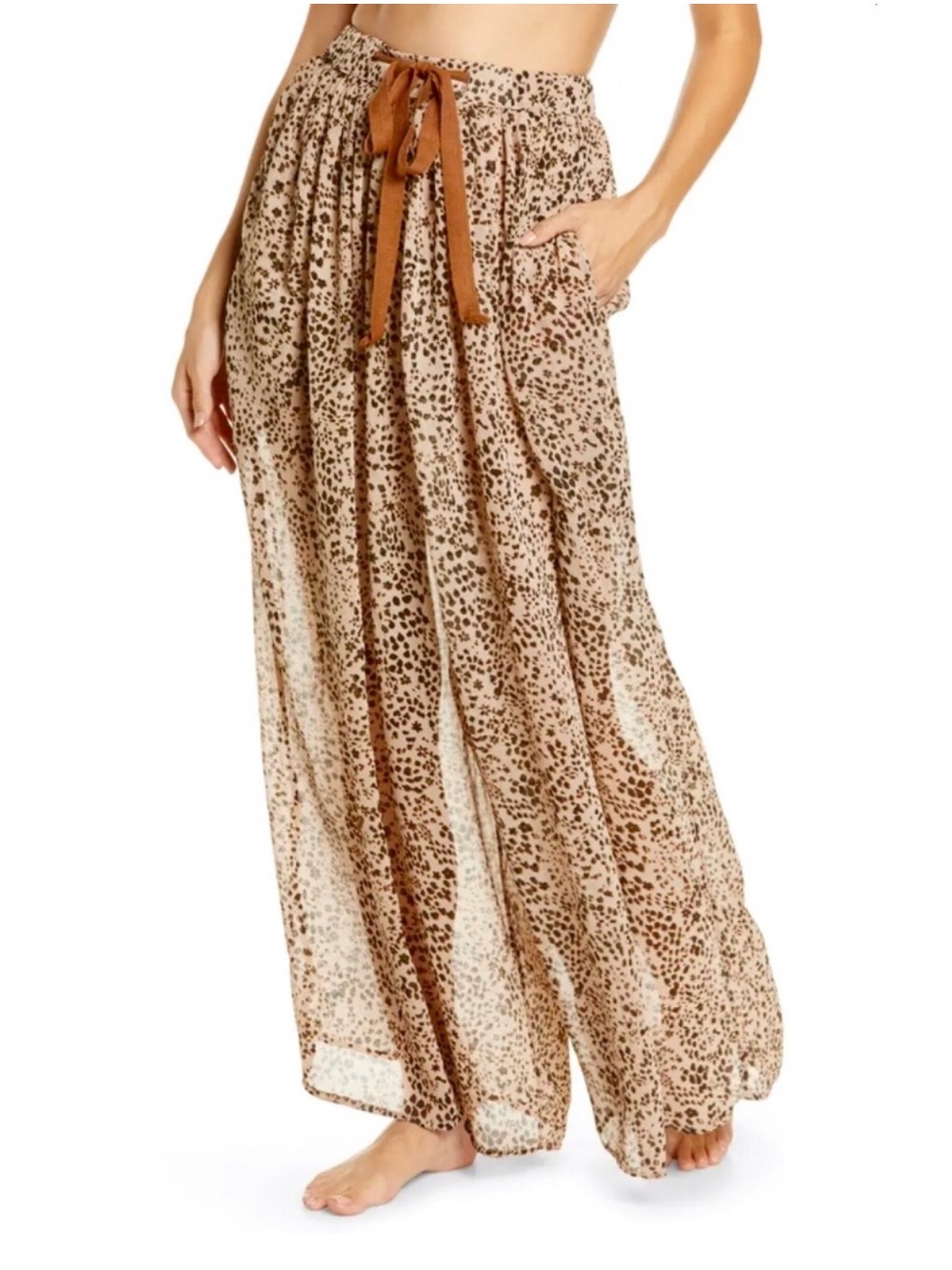 NWOT Free People Sleepin In Pant in Natural Combo Medium